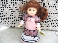 8'' ORIGINAL REDHEAD GINNY DOLL IN VICTORIAN PINK DRESS, TAG #295